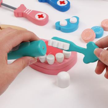 Großhandel B2B Kindersimulationsspielzeug Arzt Set Zahnarzt Spielzeug Holz
